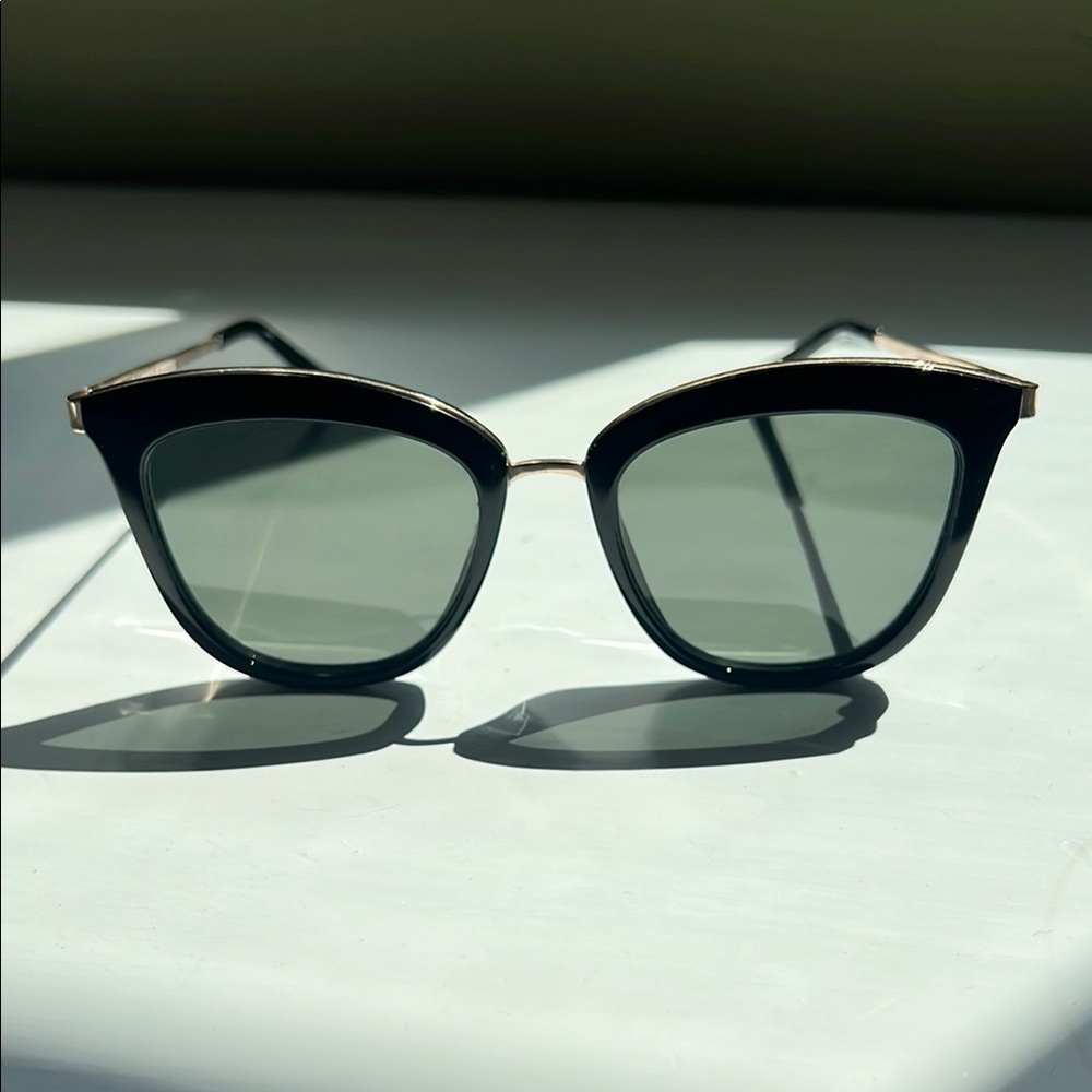 Le Specs Black Sunglasses with Gold Trim